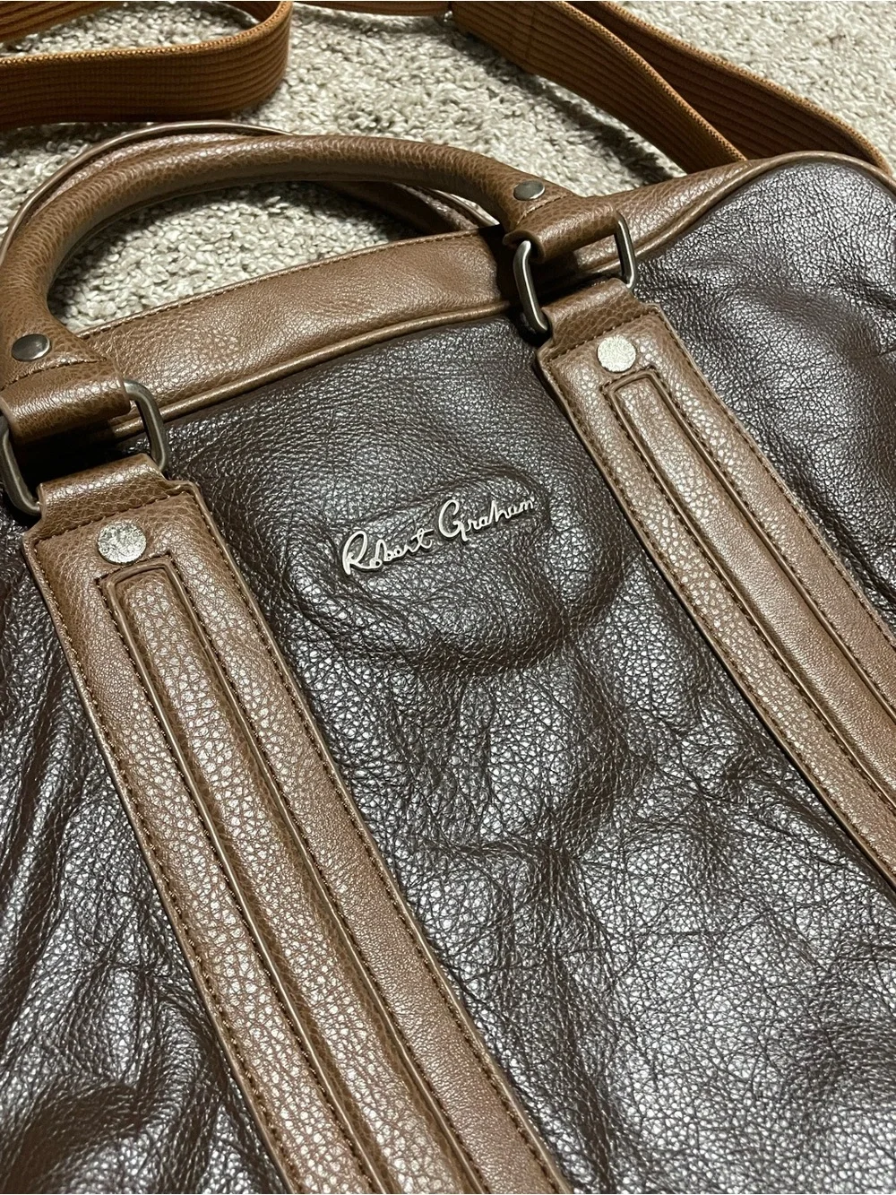 Robert Graham Two Tone Leather Laptop Briefcase